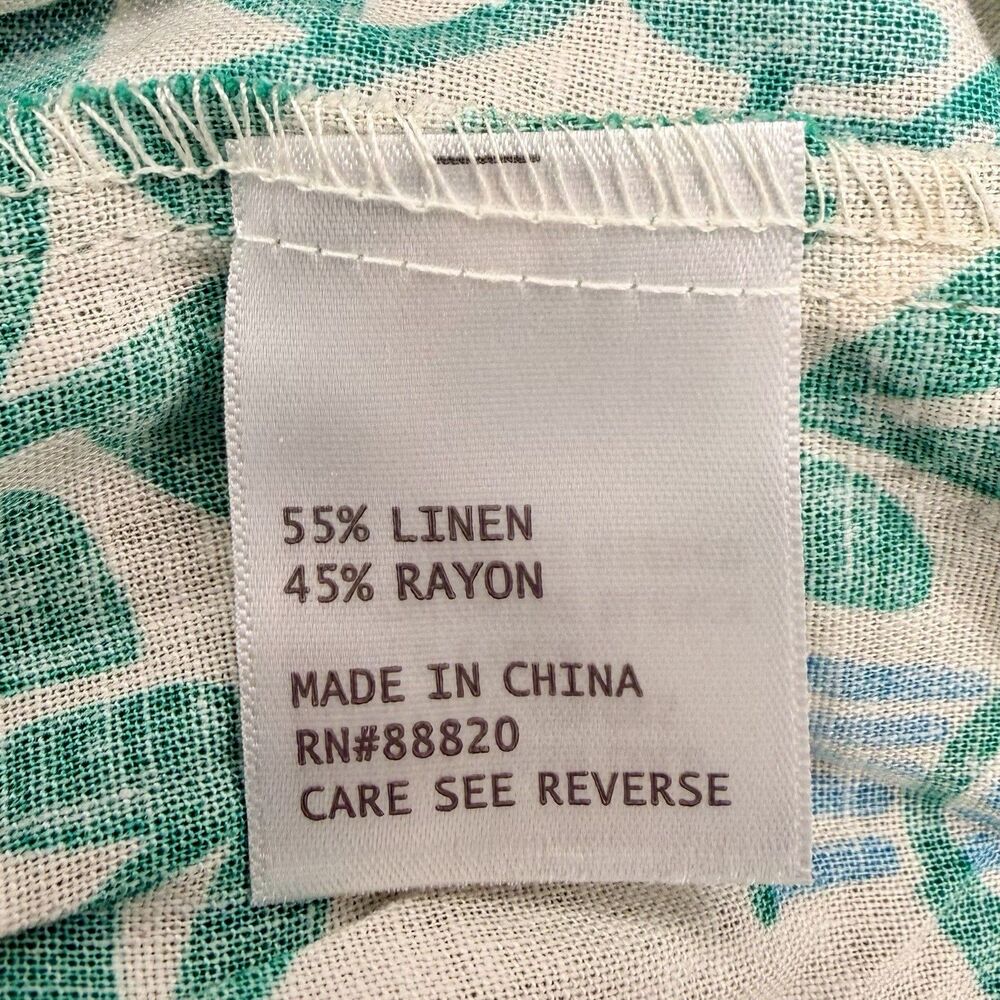 C&C California Linen Blend Top Summer Multicolor Print Plus Sz XL NWT! - Picture 4 of 5